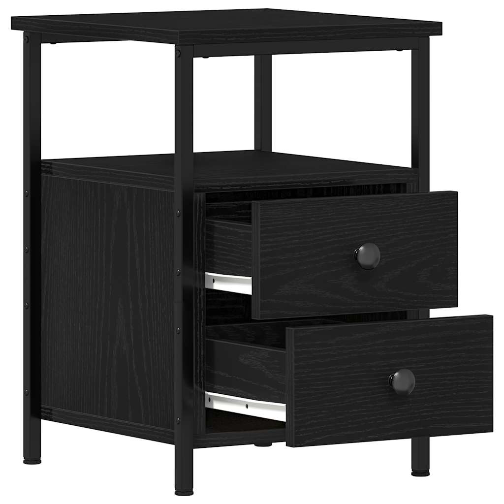 Bedside Cabinets 2 pcs Black Oak 34x35.5x50 cm Engineered Wood